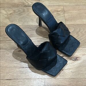 Elegant Black Quilted Women's Heels